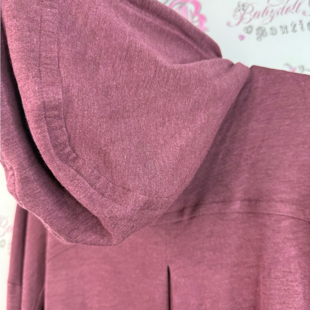 Hyba sweater zip up hoodie red wine Burgundy zipper soft cozy Sweater - Picture 12 of 16